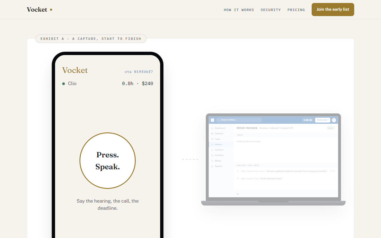 Vocket product screenshot